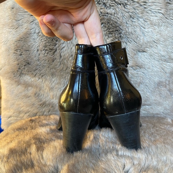Franco Sarto faux Leather Heeled Ankle Booties Size 6M - Picture 6 of 10